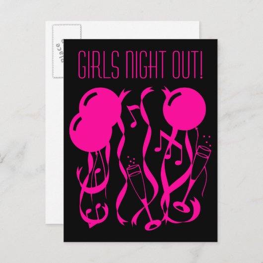 Meisjes avondje uit feest Custom briefkaarten (Voorkant / Achterkant)