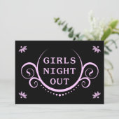 Meisjes avondje uit feest kaart (Staand voorkant)