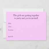 Meisjes avondje uit feest kaart (Achterkant)