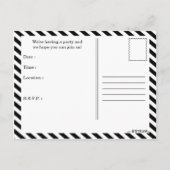 Meisjes avondje uit feest uitnodiging briefkaart (Achterkant)