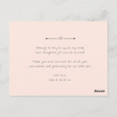 Meisjes baby dank u, roze geboorte aankondiging briefkaart (Achterkant)