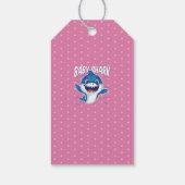 Meisjes BABY HAARK Hower Doekje Roze Op Maat Gemaa Cadeaulabel (Achterkant)