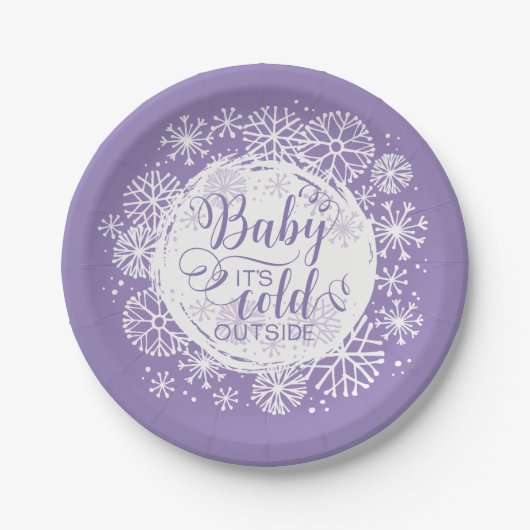 Meisjes Baby Het is koud buiten 7" papier Bord (Voorkant)