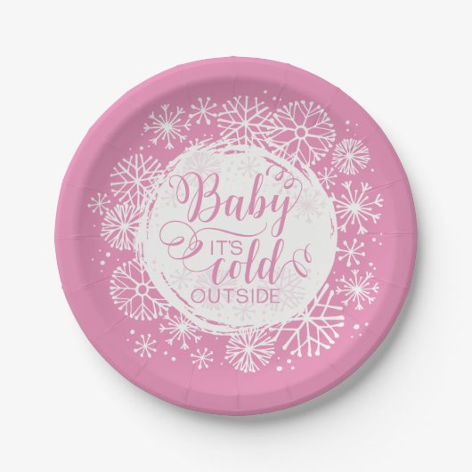 Meisjes Baby Het is koud buiten 7" papier Bord (Voorkant)