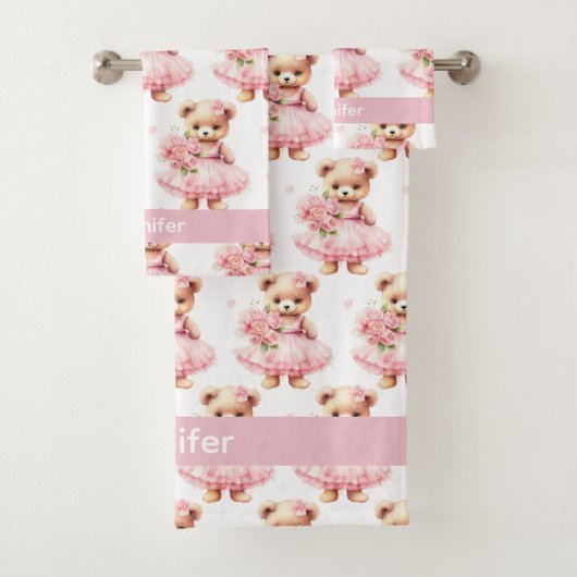 Meisjes Baby & Peuter Bad Handdoek Set | Aangepast (Insitu)