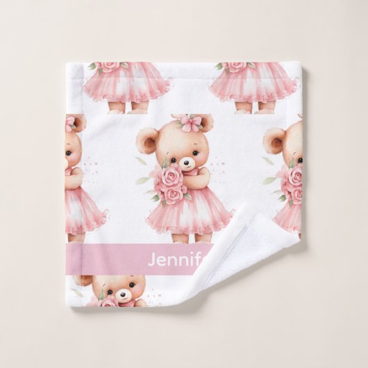 Meisjes Baby & Peuter Bad Handdoek Set | Aangepast (Wasdoekje)