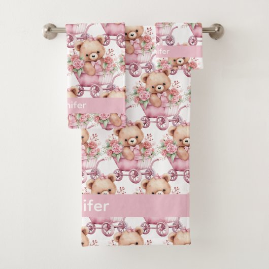 Meisjes Baby & Peuter Bad Handdoek Set | Aangepast (Insitu)