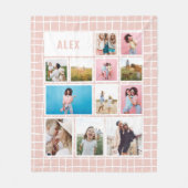 Meisjes baby roze 12 foto modern minimaal abstract fleece deken (Voorkant)