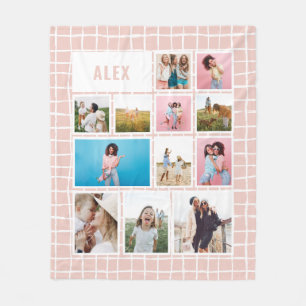 Meisjes baby roze 12 foto modern minimaal abstract fleece deken