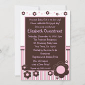 Meisjes Baby Roze en Modern Brown Daisy Flower Sho Kaart (Voorkant)