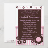 Meisjes Baby Roze en Modern Brown Daisy Flower Sho Kaart (Voorkant / Achterkant)