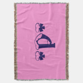 Meisjes Baby roze monogram Patroonontwerp Tekstkun Deken (Voorkant Verticaal)