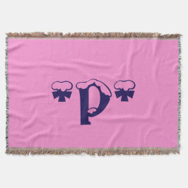 Meisjes Baby roze monogram Patroonontwerp Tekstkun Deken