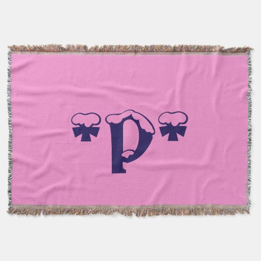 Meisjes Baby roze monogram Patroonontwerp Tekstkun Deken (Voorkant)