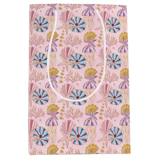 Meisjes Baby Roze onder het Zee Glittery Medium Cadeauzakje (Voorkant)