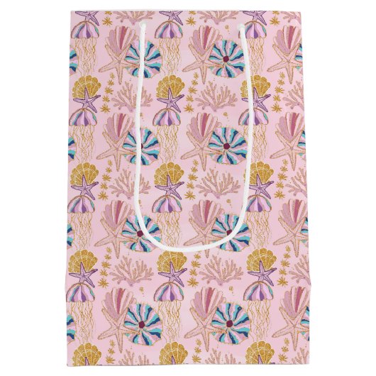 Meisjes Baby Roze onder het Zee Glittery Medium Cadeauzakje (Achterkant)