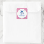 Meisjes BABY SHARK Shower Doo Schattig Roze Gepers Vierkante Sticker (Tas)