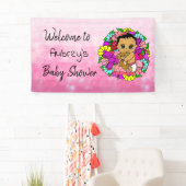 Meisjes Baby shower Banner, Etnische babymeisje Ro Spandoek (Insitu)