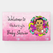 Meisjes Baby shower Banner, Etnische babymeisje Ro Spandoek (Horizontaal)