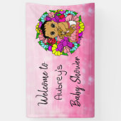 Meisjes Baby shower Banner, Etnische babymeisje Ro Spandoek (Verticaal)