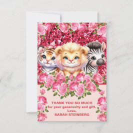 Meisjes Baby shower Bedankt Kaarten