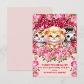 Meisjes Baby shower Bedankt Kaarten (Voorkant / Achterkant)