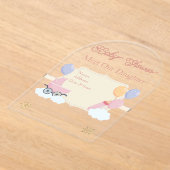 Meisjes Baby shower Clear Acryl Uitnodiging Kaart  (Laagn)