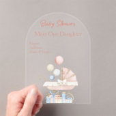 Meisjes Baby shower Clear Acryl Uitnodiging Kaart (Insitu (Draagbaar))
