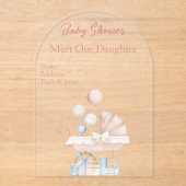 Meisjes Baby shower Clear Acryl Uitnodiging Kaart (Voorkant)