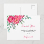 Meisjes Baby shower Dank je Briefkaart (Voorkant / Achterkant)