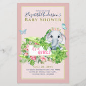 Meisjes Baby shower Elephant Flyer (Voorkant)