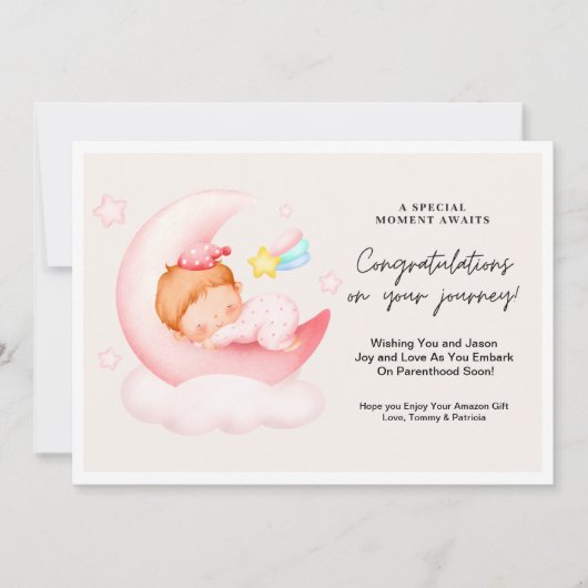 Meisjes Baby shower Gefeliciteerd Gift Kaart (Voorkant)