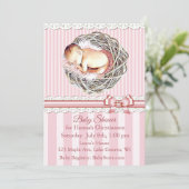 Meisjes Baby shower Kaart (Staand voorkant)