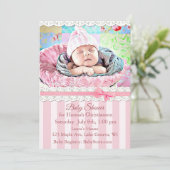 Meisjes Baby shower Kaart (Staand voorkant)