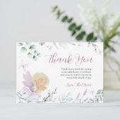 Meisjes Baby shower met vlinder Hartelijk dank Bedankkaart (Staand voorkant)