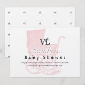 meisjes baby shower nodigt Kraft Pram Kaart (Voorkant / Achterkant)