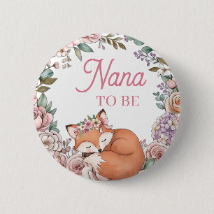 Meisjes baby shower Oma worden Bosvos Ronde Button 5,7 Cm