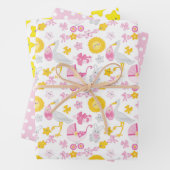 Meisjes Baby shower-overlooppapierset van 3 Inpakpapier Vel (In situ)