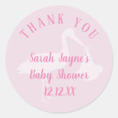 Meisjes Baby shower Roze winkelbestelling Bedankt Ronde Sticker (Voorkant)