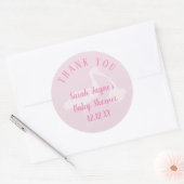 Meisjes Baby shower Roze winkelbestelling Bedankt Ronde Sticker (Envelop)