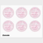 Meisjes Baby shower Roze winkelbestelling Bedankt Ronde Sticker (Vel)