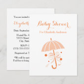 Meisjes Baby shower stoot Oranje rommel op Kaart (Voorkant / Achterkant)