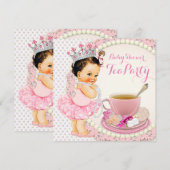 Meisjes Baby shower Tea Kaart (Voorkant / Achterkant)