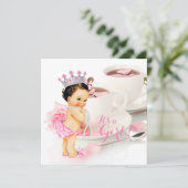 Meisjes Baby shower Tea Party Kaart (Staand voorkant)