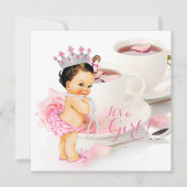Meisjes Baby shower Tea Party Kaart (Voorkant)