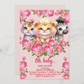 Meisjes Baby shower uitnodiging (Voorkant / Achterkant)