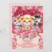 Meisjes Baby shower uitnodiging (Voorkant / Achterkant)