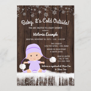 Meisjes Baby zijn koud buiten winter Baby shower Kaart