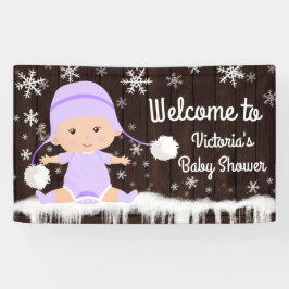 Meisjes Baby zijn koude buiten Baby shower banner
