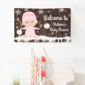 Meisjes Baby zijn koude buiten Baby shower banner